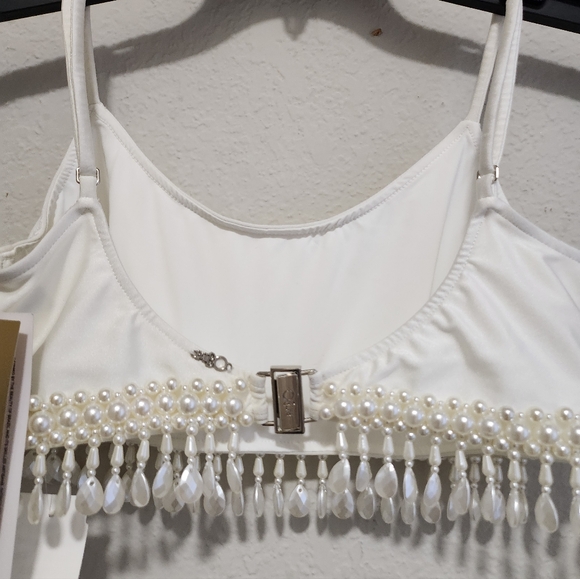 SOLD PatBO Hand-Beaded Jersey Crop Top - Picture 7 of 9